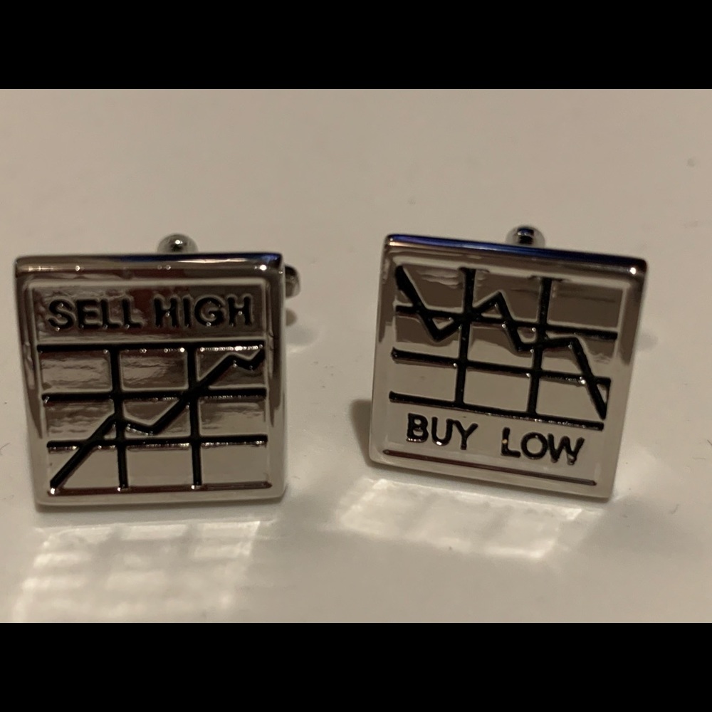 New Chrome Buy Low Sell High Cufflinks